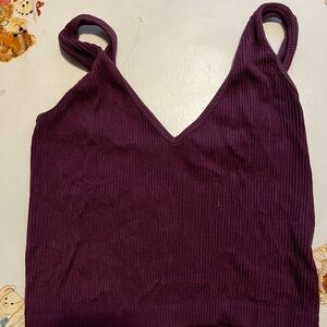 Arizona Jean Company Purple Ribbed Sleeveless Tank Top